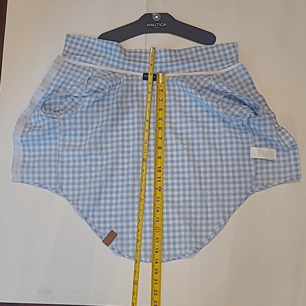 Nautica Plaid Pet Shirt Faux Button Flannel Collared Sleeved Checkered Top NWT